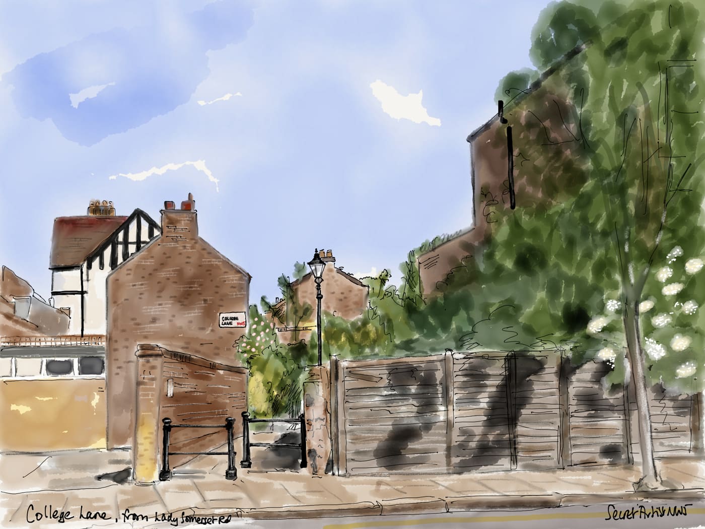 College Lane from Lady Somerset Road