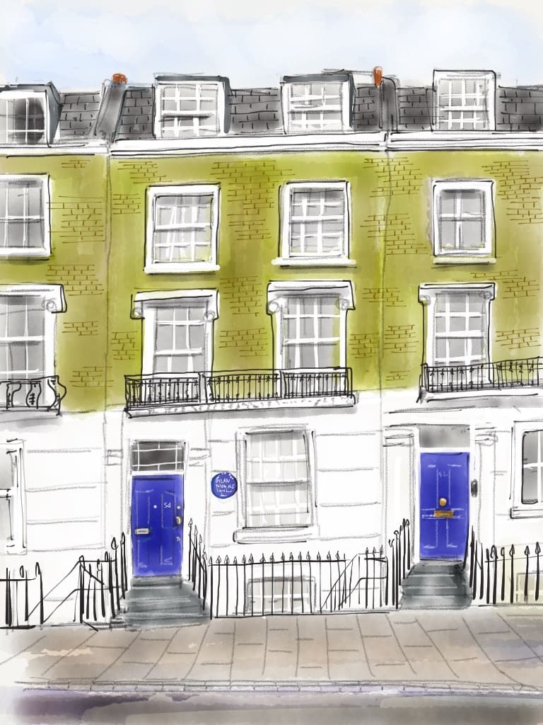 Dylan Thomas house, Delancey Street, Camden Town