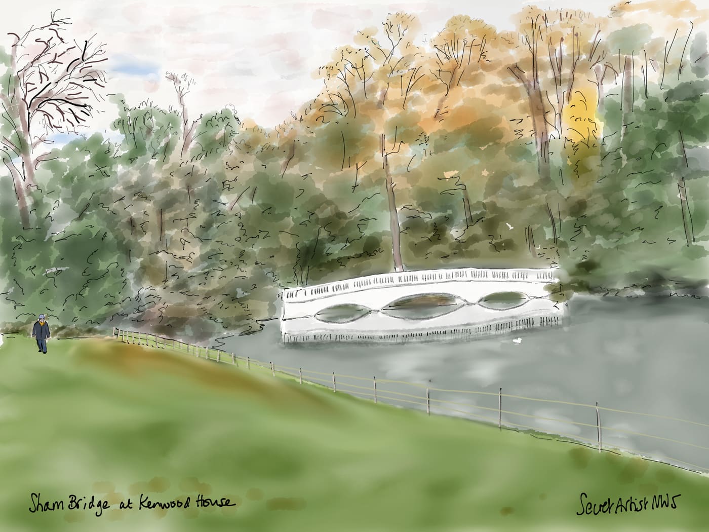 Folly bridge at Kenwood House, NW3 7JR