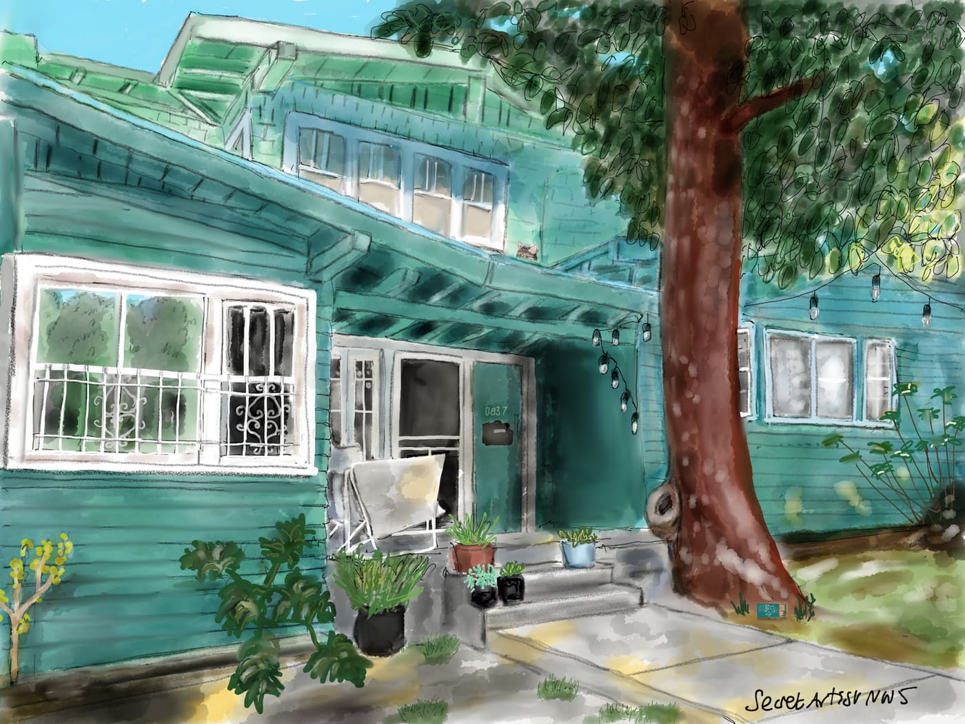 Funky Green Bungalow, L.A.