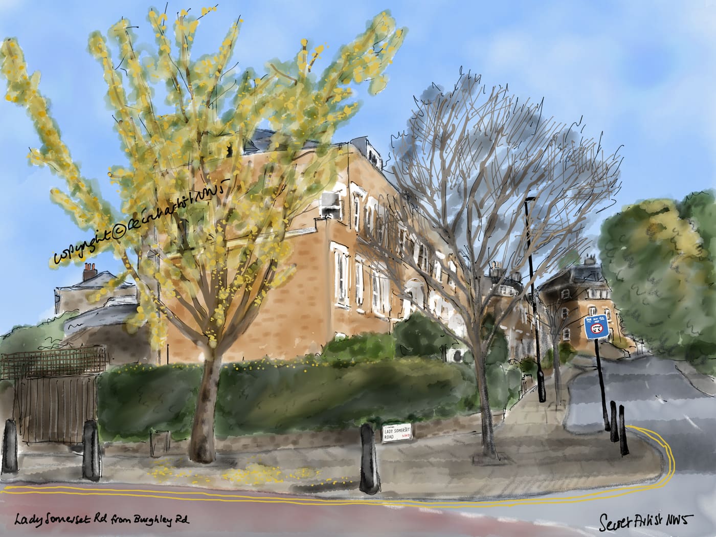 Lady Somerset Road from Burghley Road