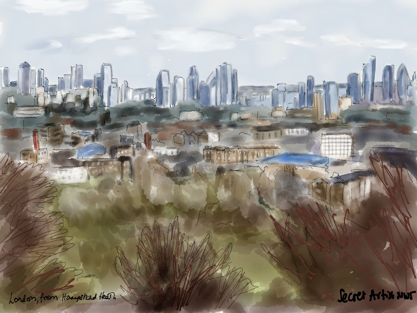 London From Hampstead Heath, Parliament Hill