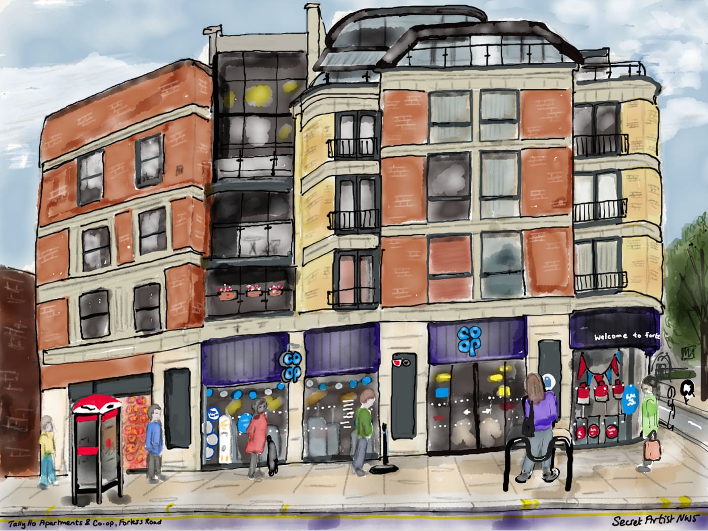 Queue outside Tally-Ho Co-op, Fortess Road, coronavirus, April 2020