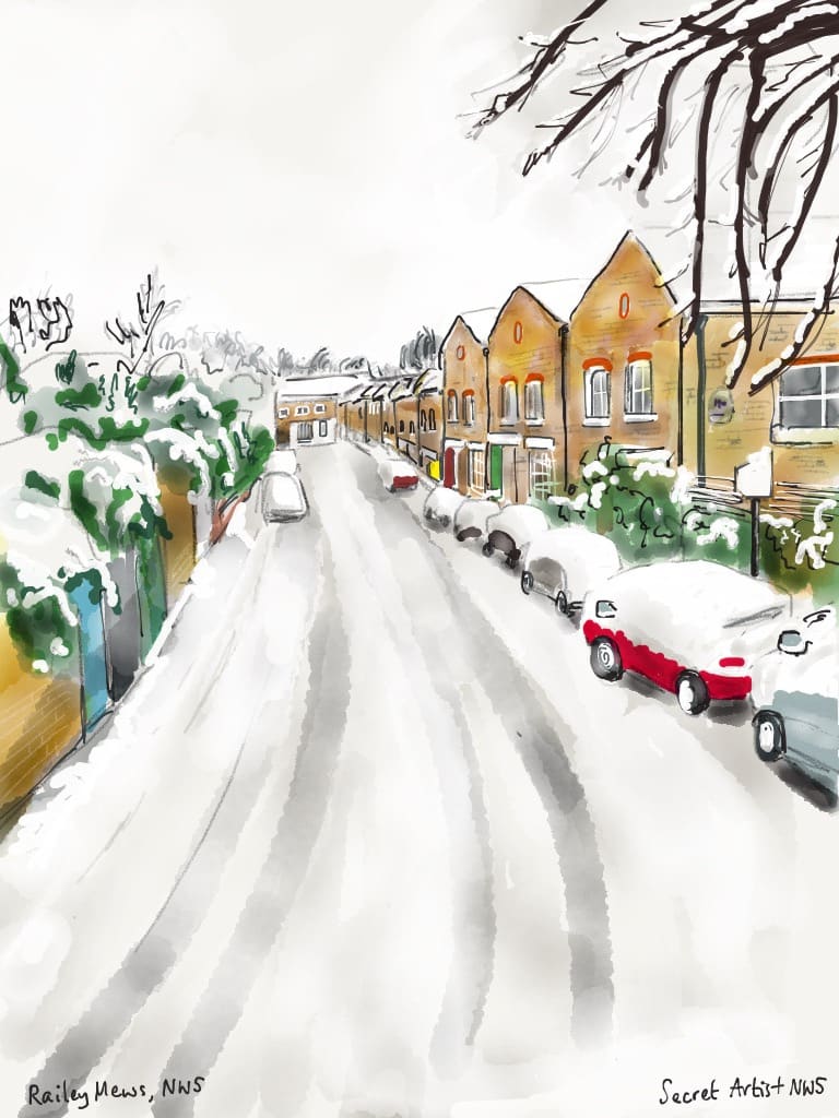 Railey Mews in snow