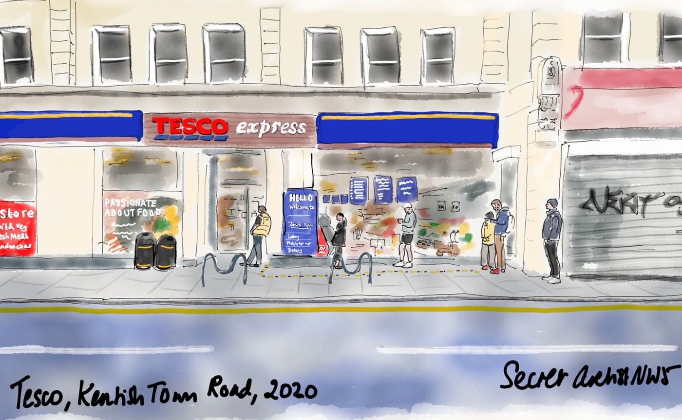 Tesco queue in Lockdown, 2020