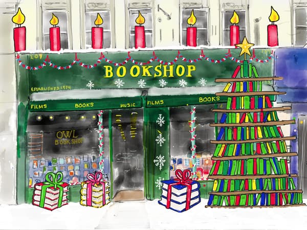 Owl Bookshop, Christmas card