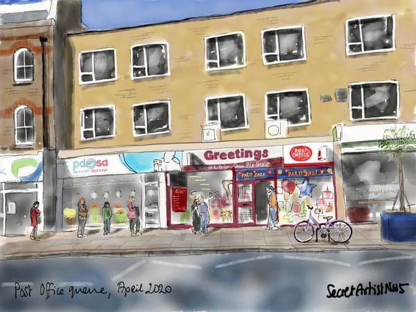 Post Office queue, April 2020