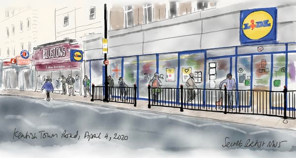 Queue outside Lidl, coronavirus, April 2020