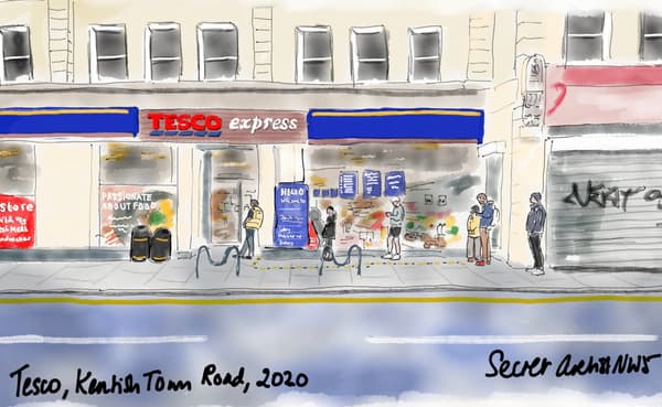 Tesco queue in Lockdown, 2020