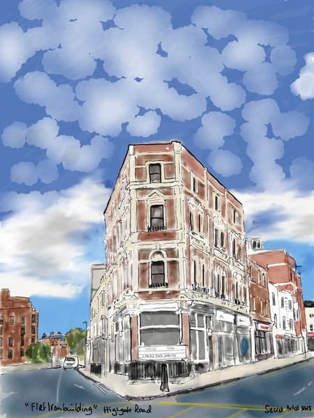 The 'Flat Iron Building' Highgate and Fortess Roads.
