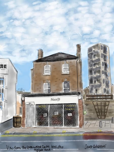 View from Greenwood Centre bus stop, Highgate Road